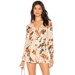 SUPERDOWN Revolve Ilah Surplice Floral VNeck Longsleeve Romper